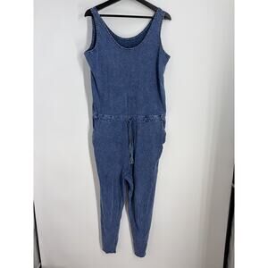 Frank & Eileen Jumpsuit Size Large Sleeveless Bohemian Coastal Utility 1255